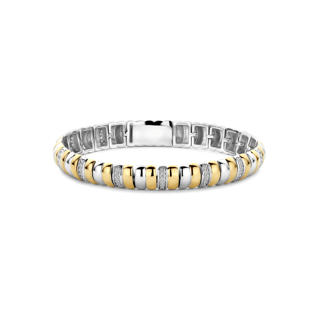 Lady's Bangle Sterling Silver Two Tone
