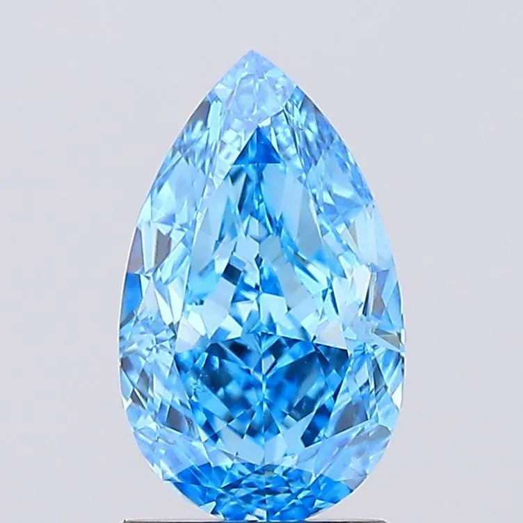 1.61ct Pear Lab Grown Diamond (Colour Fancy Vivid Blue, Clarity VS1, IGI Certified)