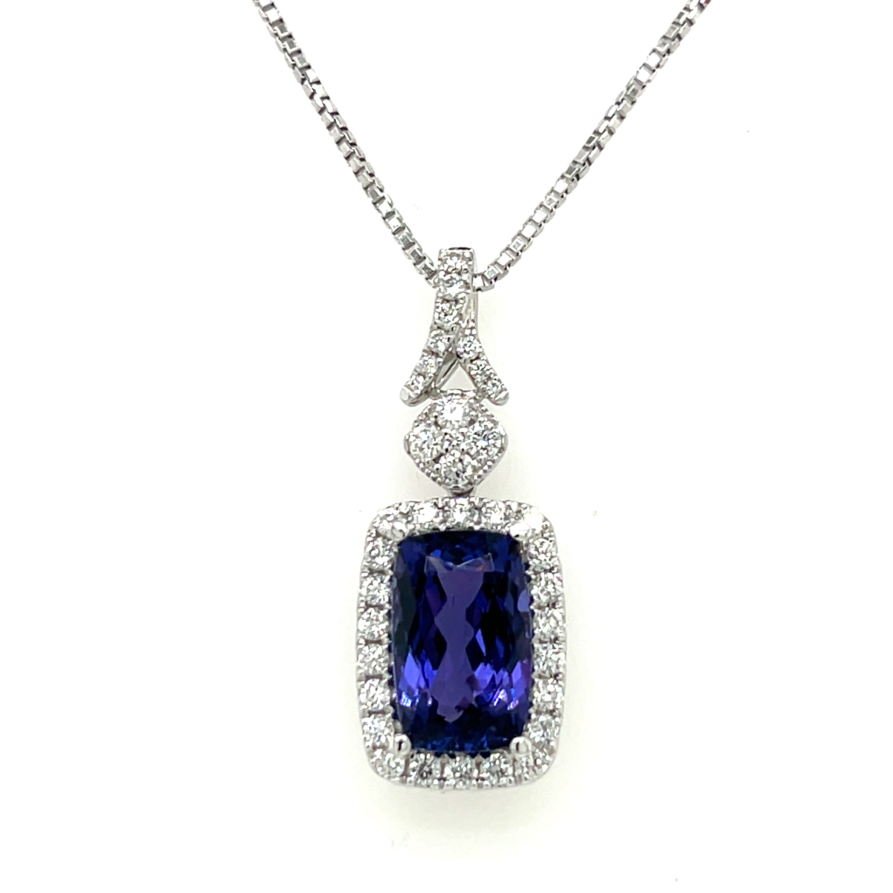 TANZANITE AND DIAMOND PENDANT