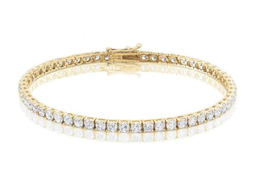 14K YELLOW GOLD DIAMOND TENNIS BRACELET