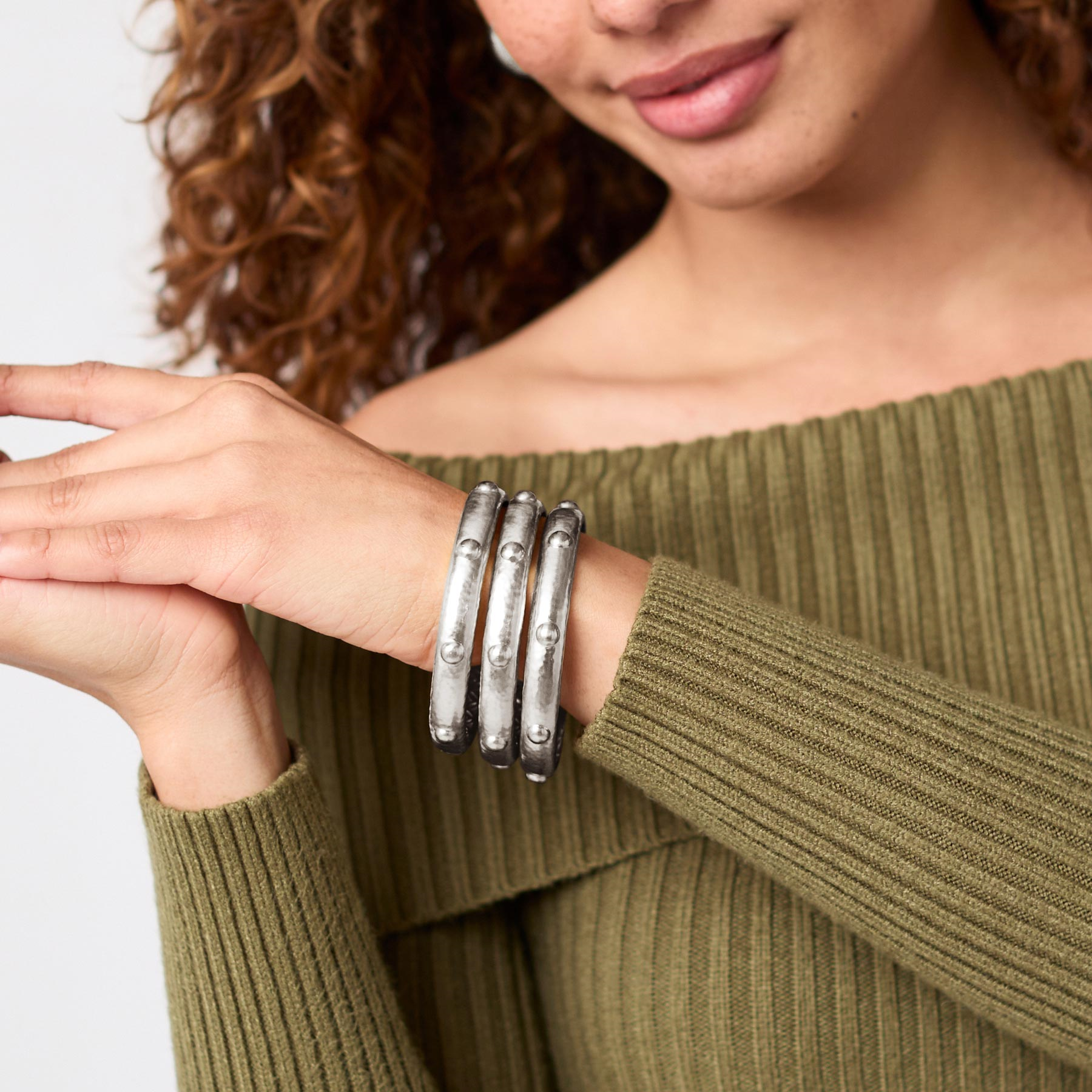 Lady's Bangle Silver Brass