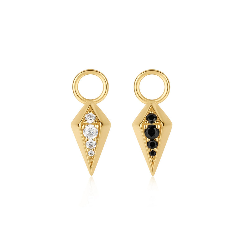 GOLD RHOMBUS EARRING CHARM (REVERSIBLE)