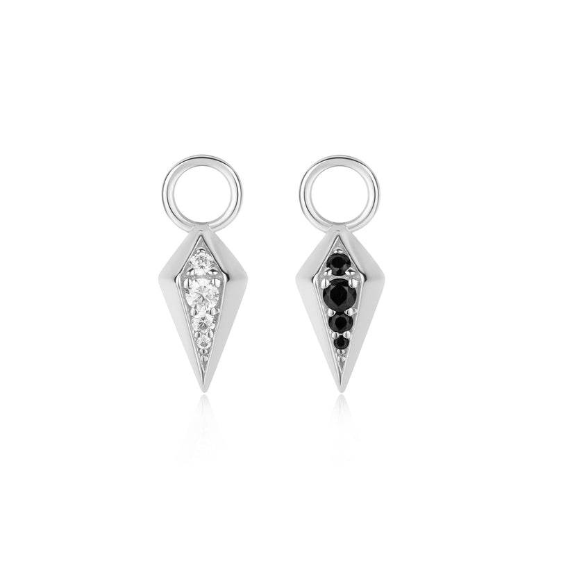 SILVER RHOMBUS EARRING CHARM (REVERSIBLE)