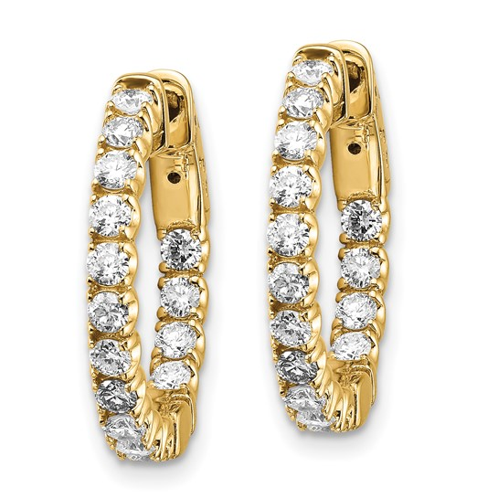 14 KARAT YELLOW GOLD LAB GROWN IN AND OUT HOOP EARRINGS