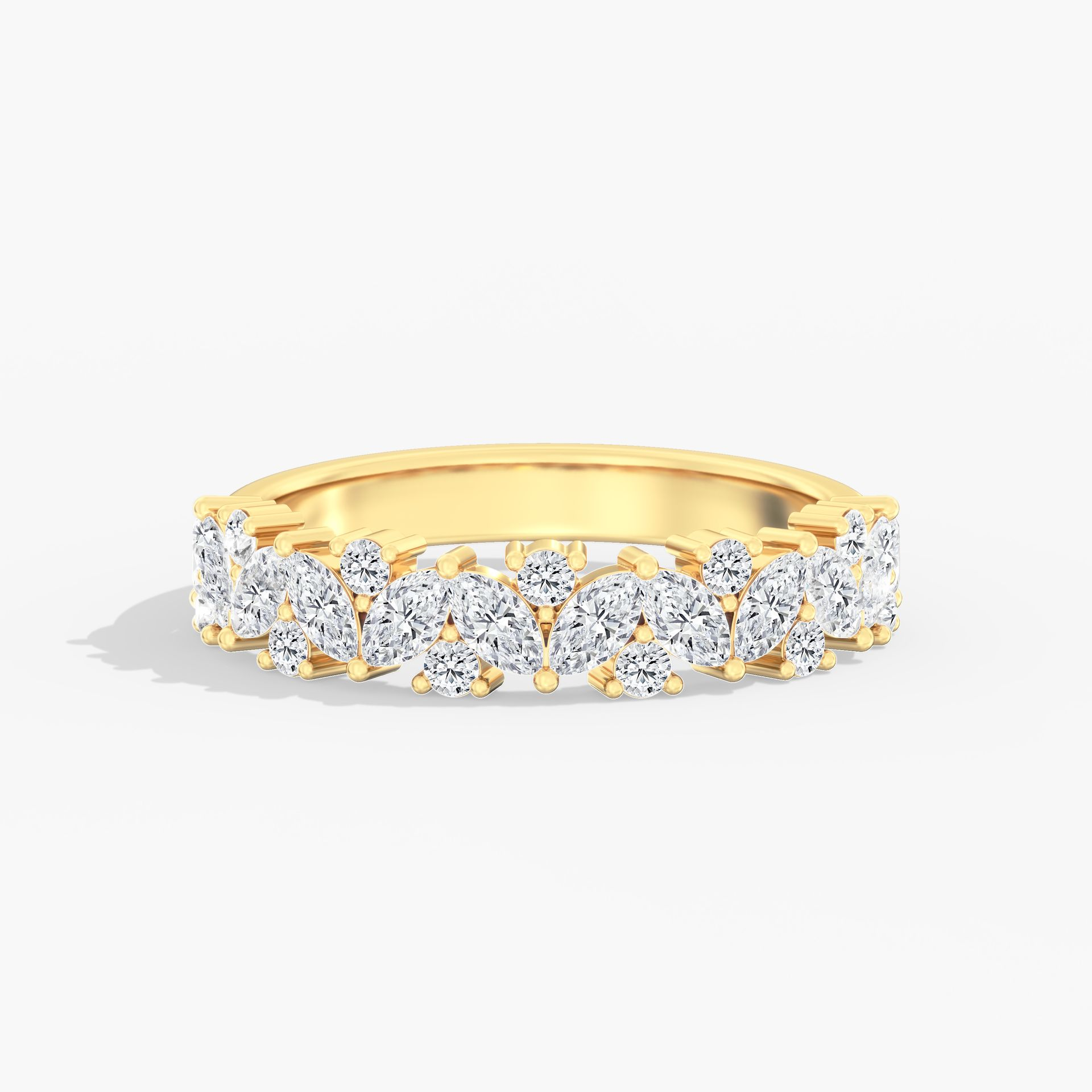 ANGLED MARQUISE AND ROUND ACCENT BAND