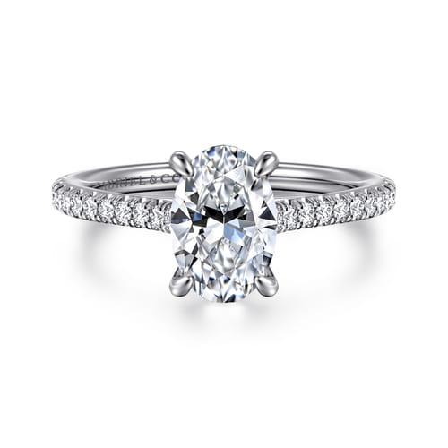 14 KARAT WHITE GOLD OVAL DIAMOND ENGAGEMENT RING
