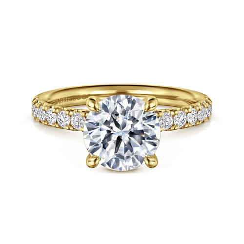 14 KARAT YELLOW GOLD ROUND DIAMOND ENGAGEMENT RING