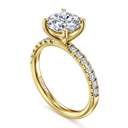 14 KARAT YELLOW GOLD ROUND DIAMOND ENGAGEMENT RING