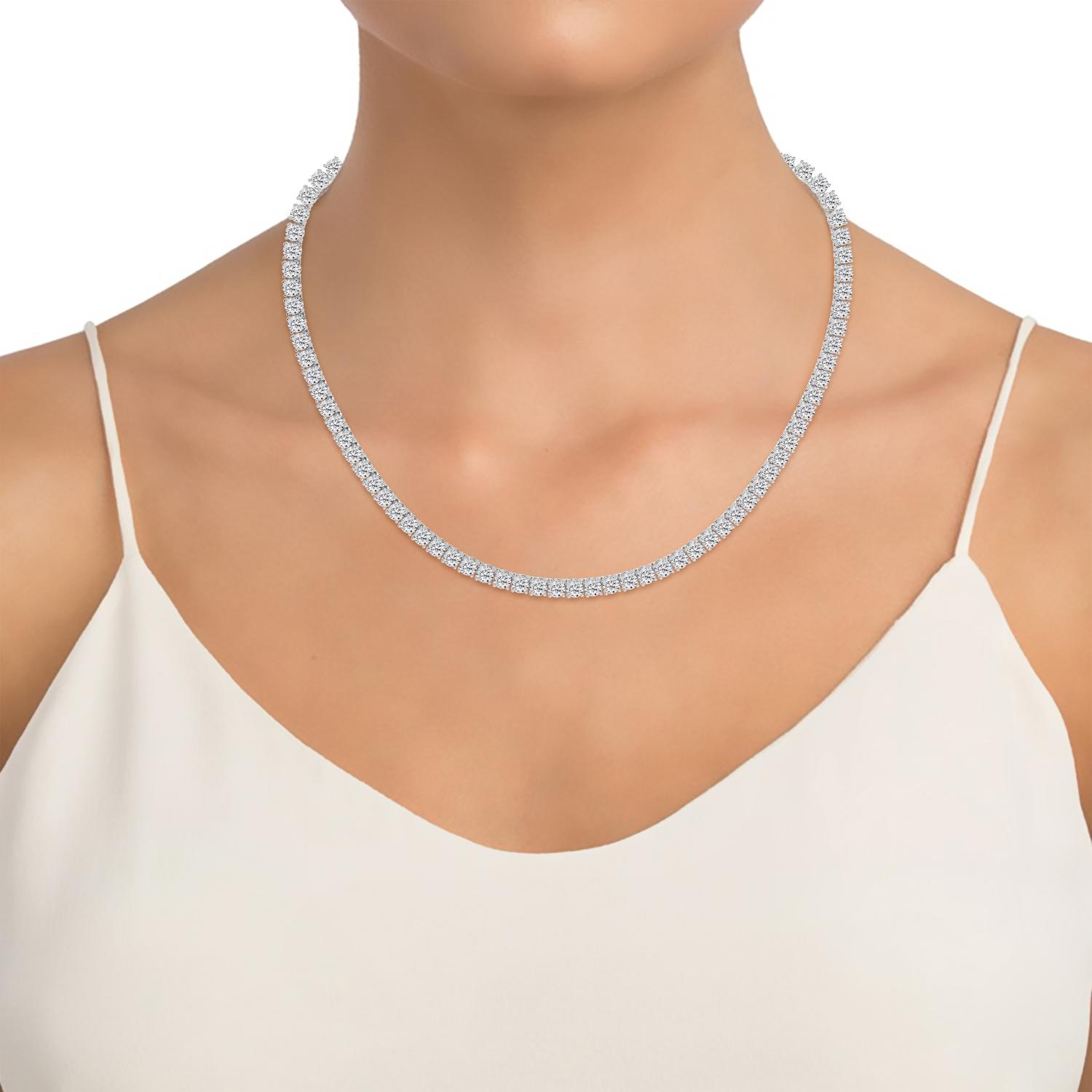 14 KARAT WHITE GOLD LAB GROWN DIAMOND NECKLACE