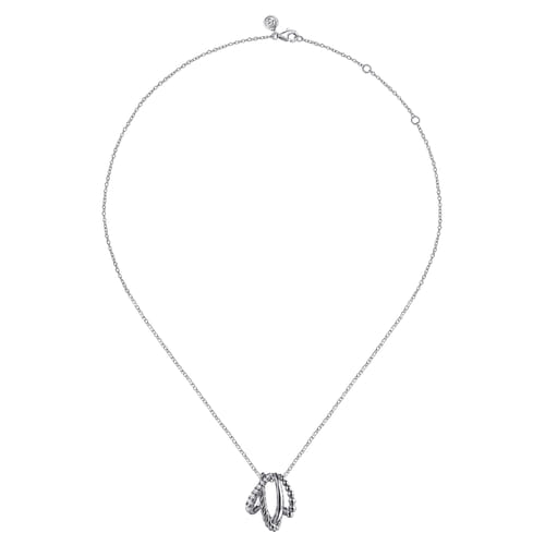 STERLING SILVER BUJUKAN AND WHITE SAPPHIRE TWISTED PENDANT NECKLACE