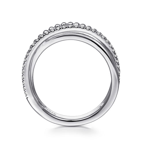 STERLING SILVER WHITE SAPPHIRE BUJUKAN CRISS CROSS RING
