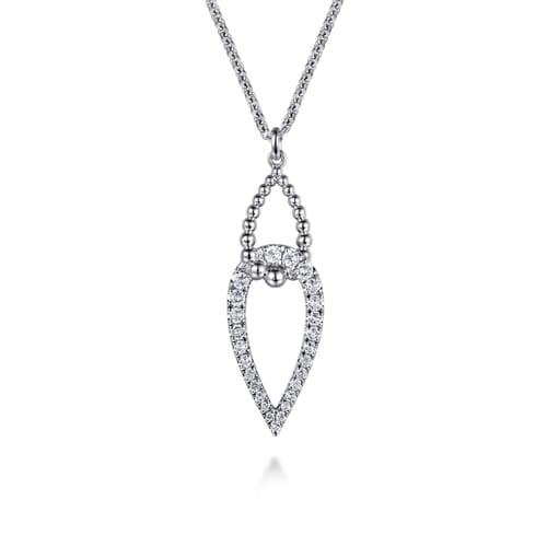 STERLING SILVER BUJUKAN AND WHITE SAPPHIRE INTERLOCKING PENDANT NECKLACE