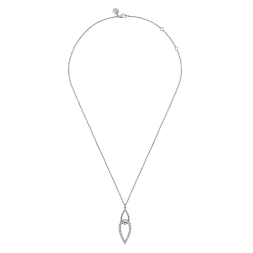 STERLING SILVER BUJUKAN AND WHITE SAPPHIRE INTERLOCKING PENDANT NECKLACE