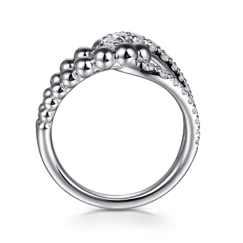 STERLING SILVER BUJUKAN AND WHITE SAPPHIRE INTERLOCKING LADIES RING