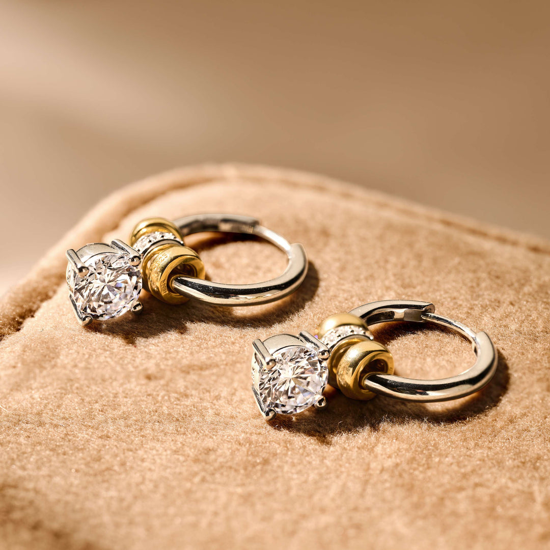 ZIRCONIA CHARM HOOPS