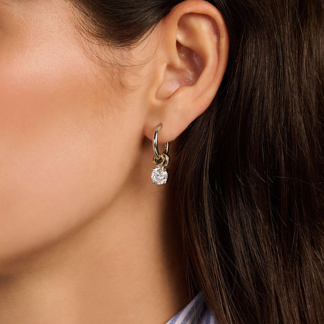 ZIRCONIA CHARM HOOPS