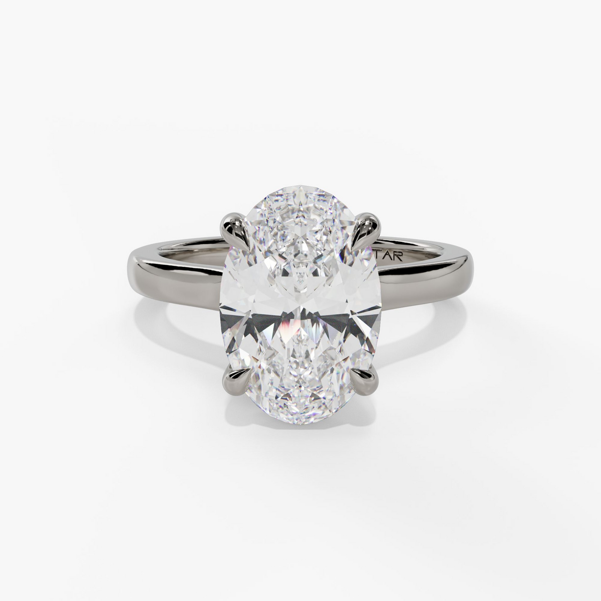 HIDDEN HALO SOLITAIRE OVAL LAB DIAMOND ENGAGEMENT RING