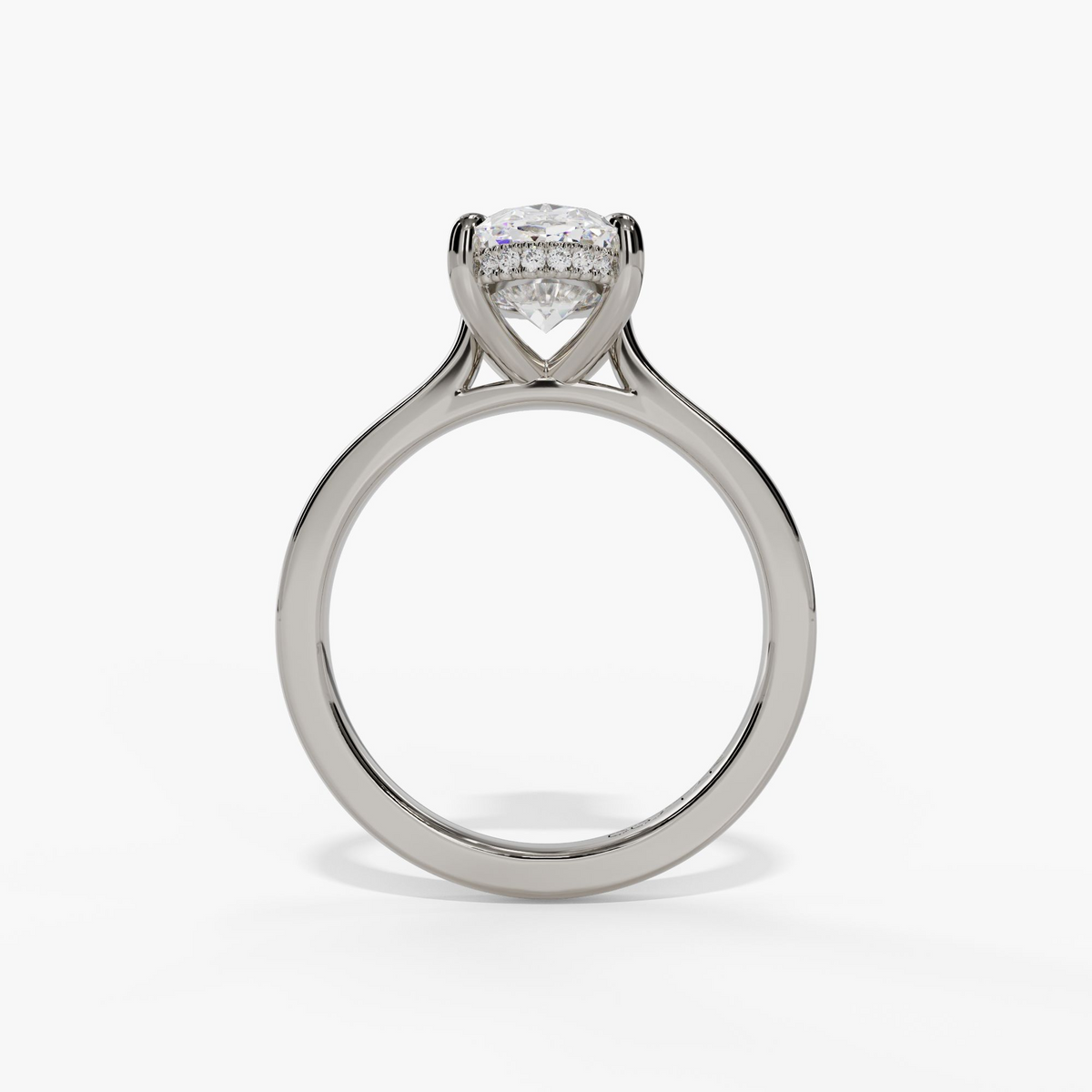 HIDDEN HALO SOLITAIRE OVAL LAB DIAMOND ENGAGEMENT RING