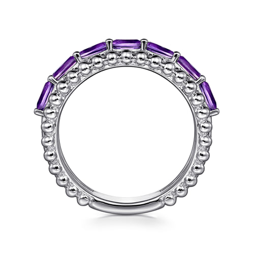 STERLING SILVER BUJUKAN AMETHYST EASY STACKABLE RING