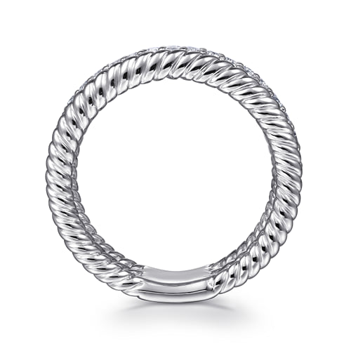 STERLING SILVER WHITE SAPPHIRE HAMPTON EASY STACKABLE BAND LADIES RING