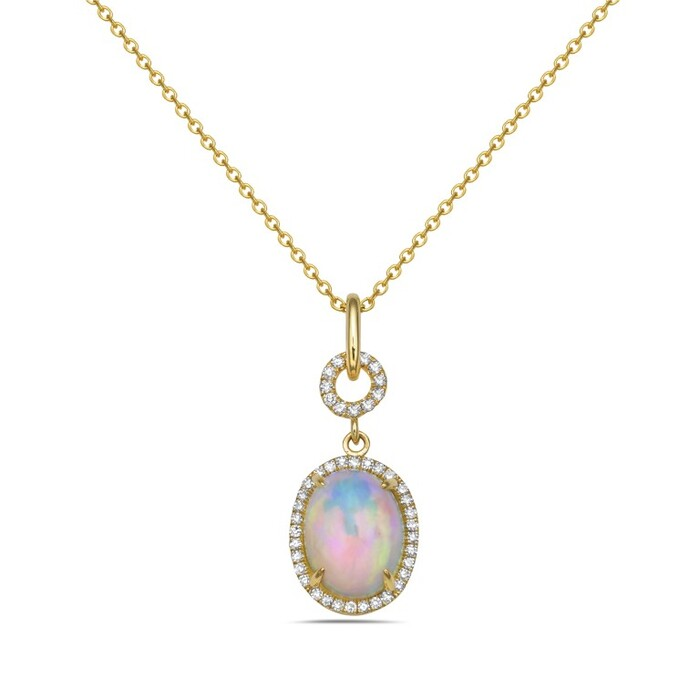 14 KARAT YELLOW GOLD OPAL PENDANT