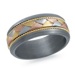 TANTALUM AND GOLD WEDDING BAND