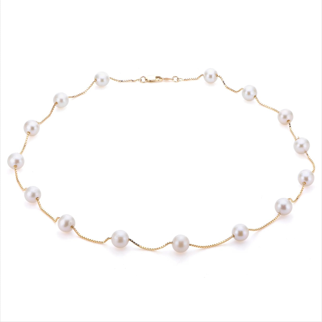 14K YELLOW GOLD FRESHWATER PEARL NECKLACE