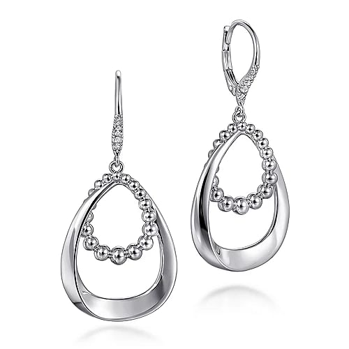 STERLING SILVER WHITE SAPPHIRE BUJUKAN DROP EARRINGS