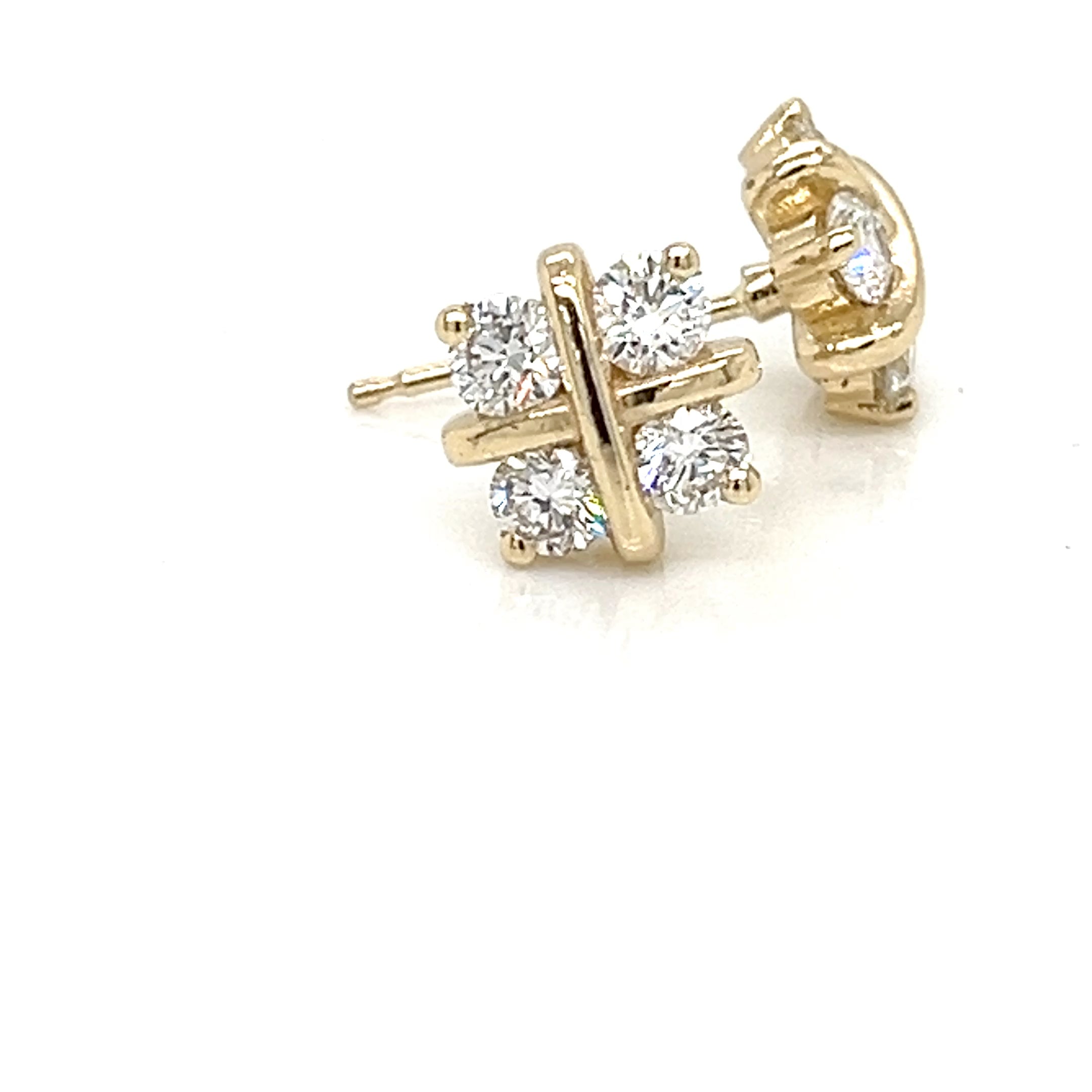 14K YELLOW LAB GROWN DIAMOND EARRINGS