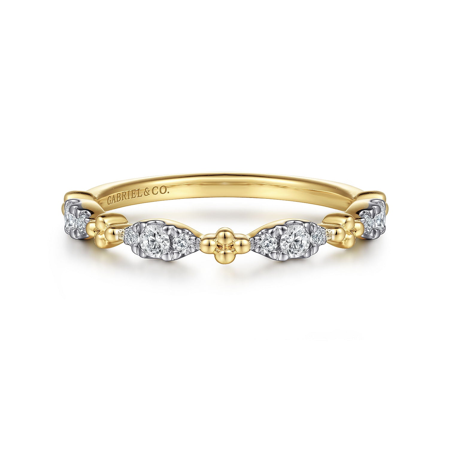 14K YELLOW GOLD DIAMOND MARQUISE SHAPE BUJUKAN STACKABLE RING