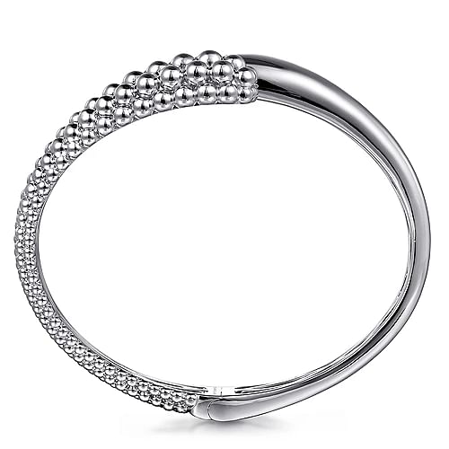 STERLING SILVER PAVE BUJUKAN BYPASS BANGLE