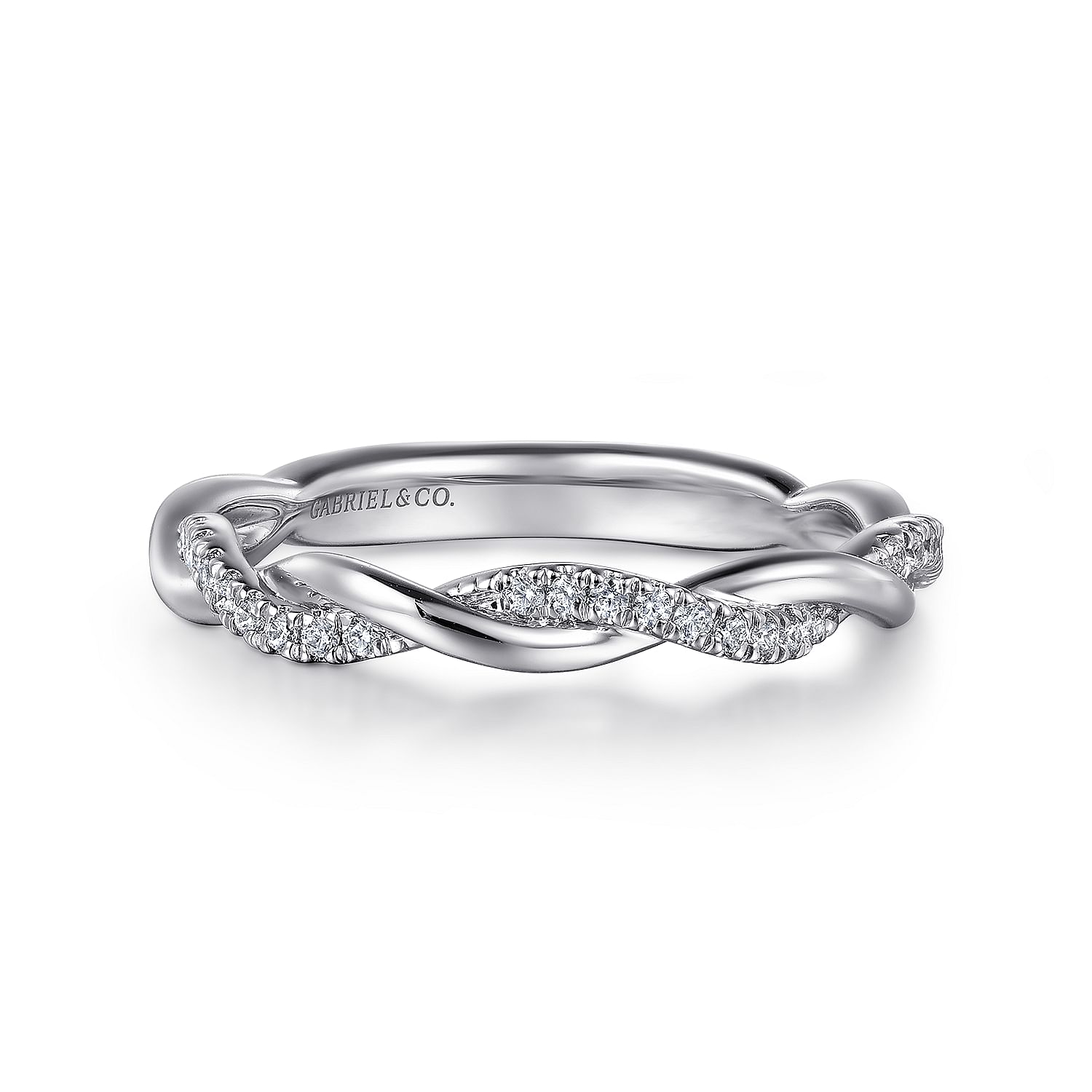 14K WHITE GOLD DIAMOND WEDDING BAND