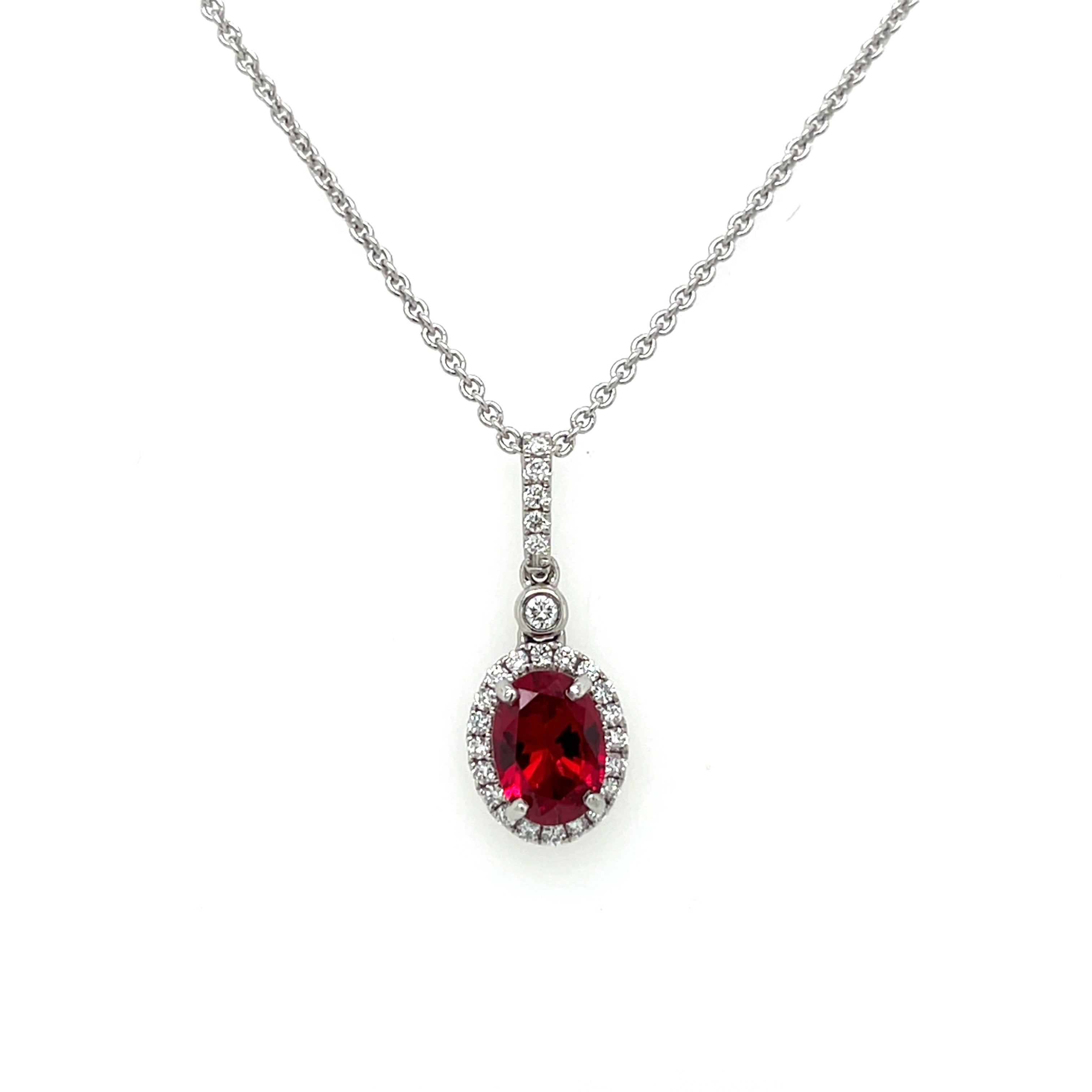 LAB GROWN RUBY AND DIAMOND PENDANT