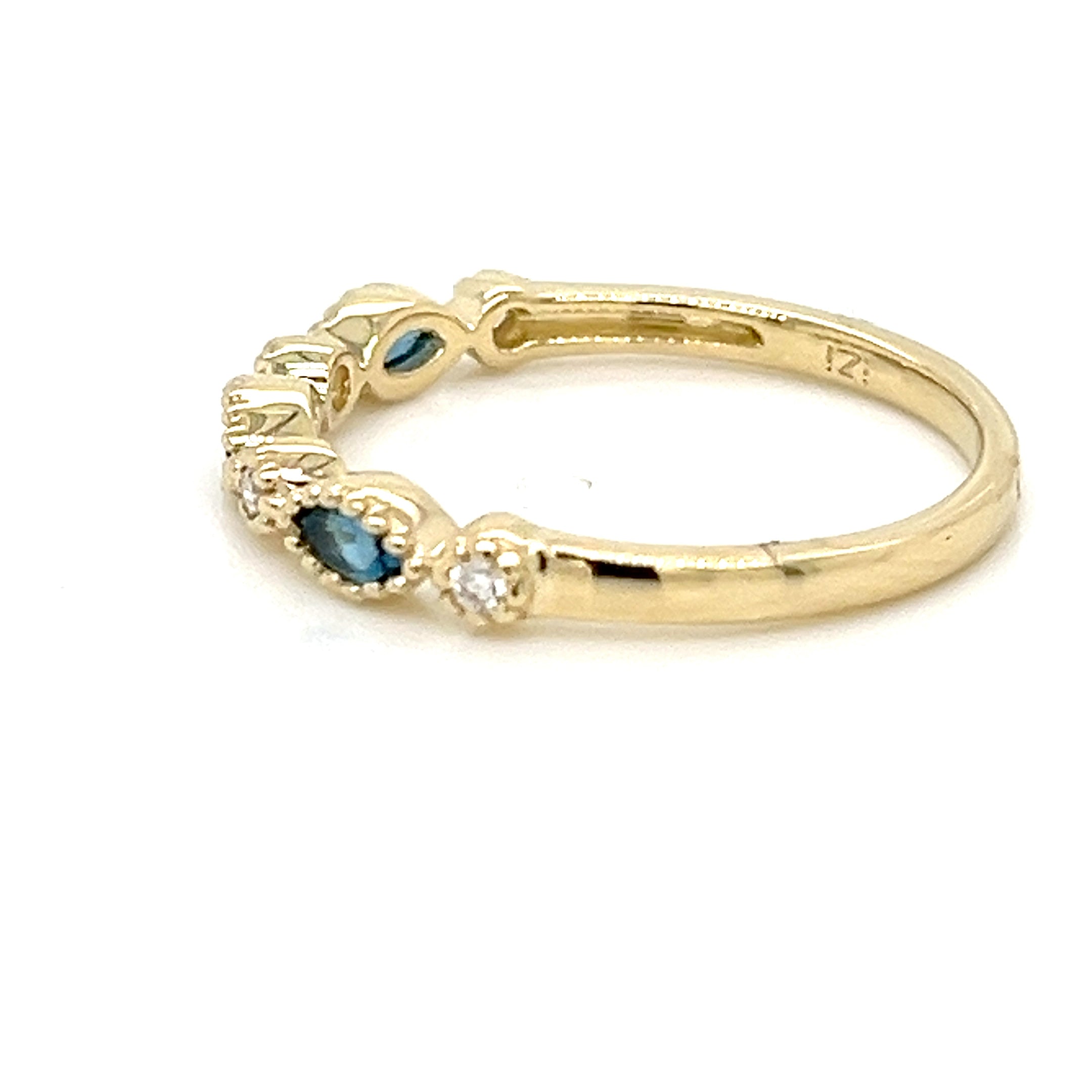 14KY DIA LONDON BLUE TOPAZ RING