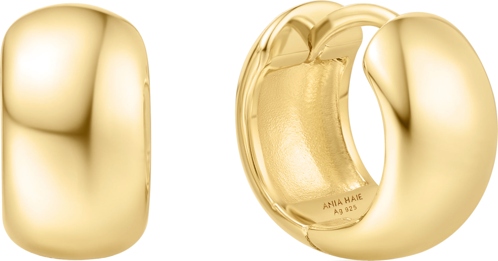 GOLD CHUBBY SMALL HUGGIE HOOP EARRINGS