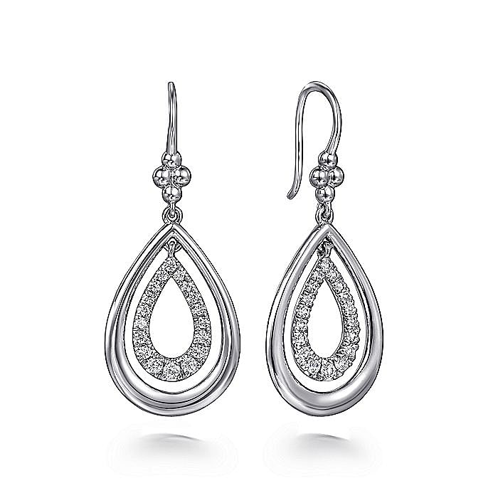 STERLING SILVER BUJUKAN PEAR SHAPE DROP EARRING