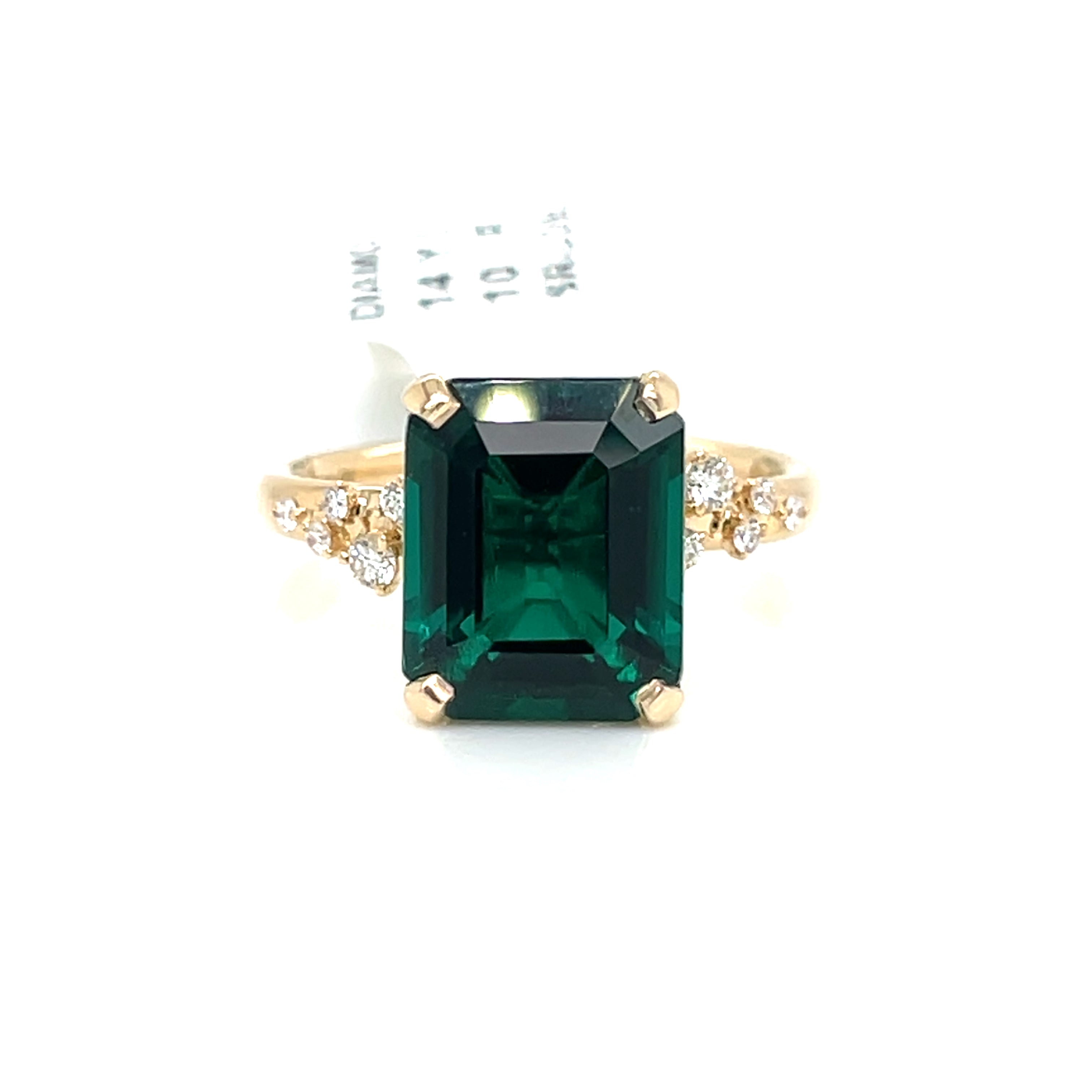 LAB GROWN EMERALD AND DIAMOND RING