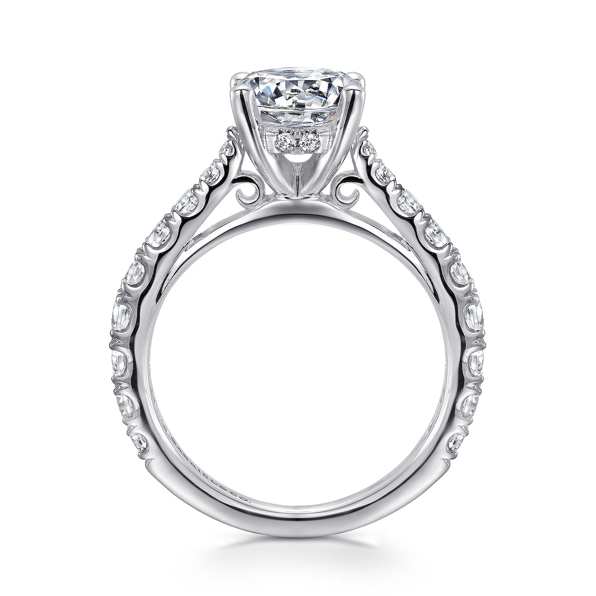 14K WHITE GOLD ROUND DIAMOND ENGAGEMENT RING