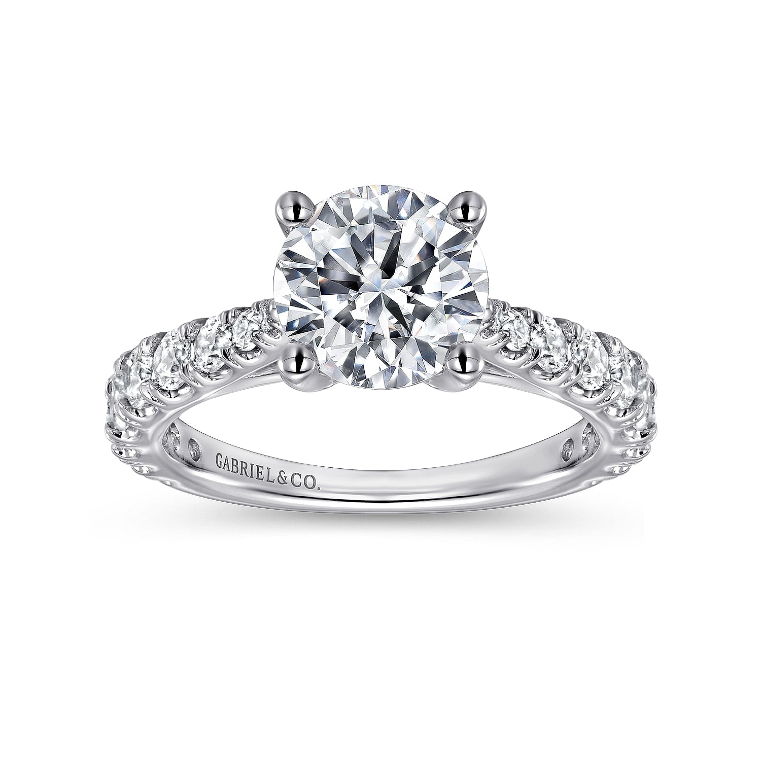 14K WHITE GOLD ROUND DIAMOND ENGAGEMENT RING