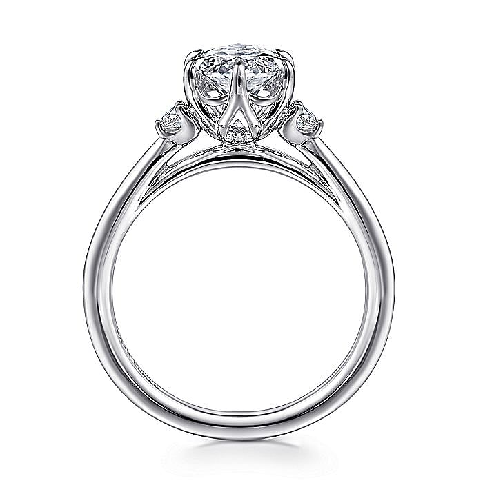 14KW MARQUISE AND ROUND ENGAGEMENT RING