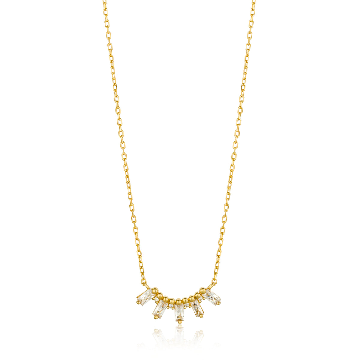 STERLING SILVER GOLD PLATE GLOW BAR NECKLACE