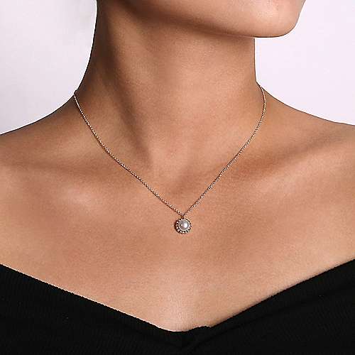 STERLING SILVER PEARL PENDANT NECKLACE-BUJUKAN