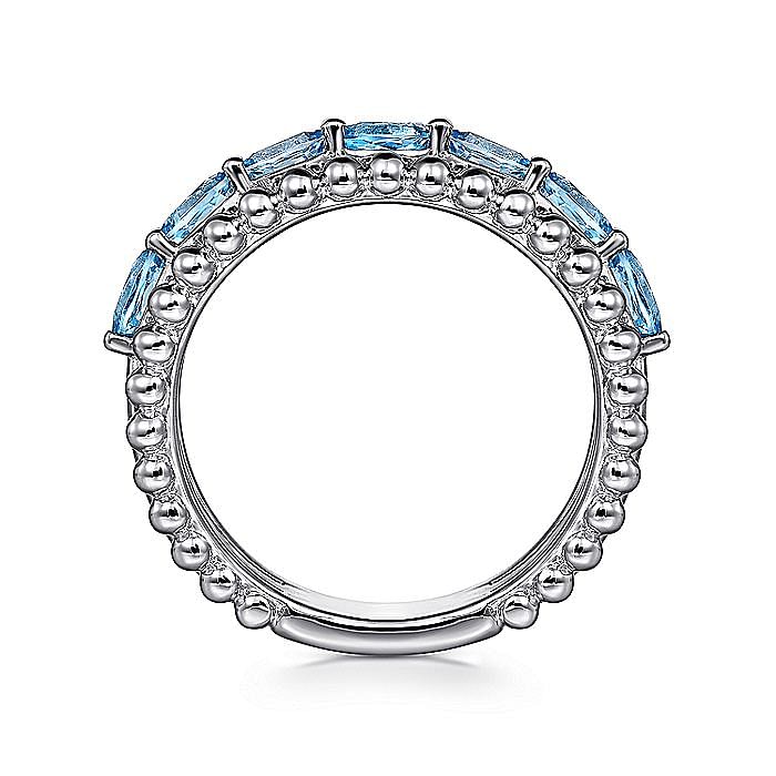 STERLING SILVER BUJUKAN SWISS BLUE TOPAZ EASY STACKABLE RING