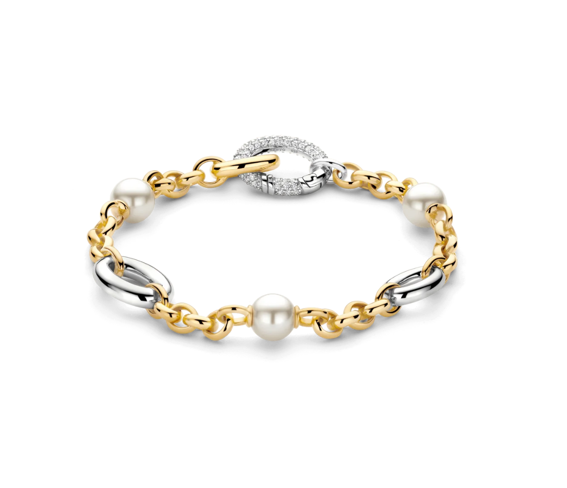 SS/GP CZ LINK BRACELET