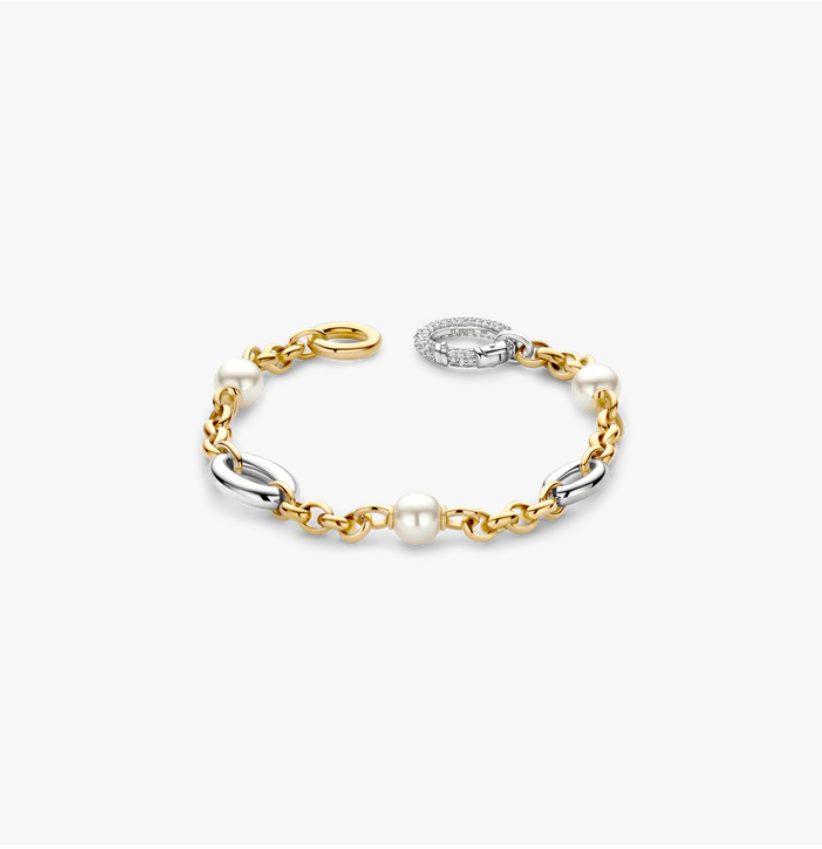 SS/GP CZ LINK BRACELET