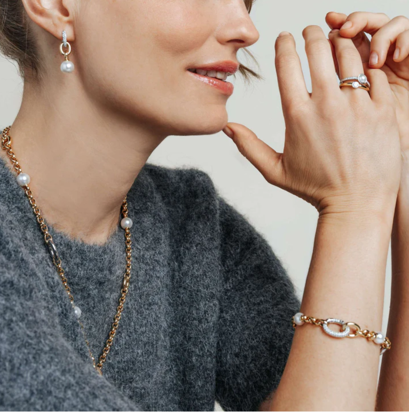 SS/GP CZ LINK BRACELET