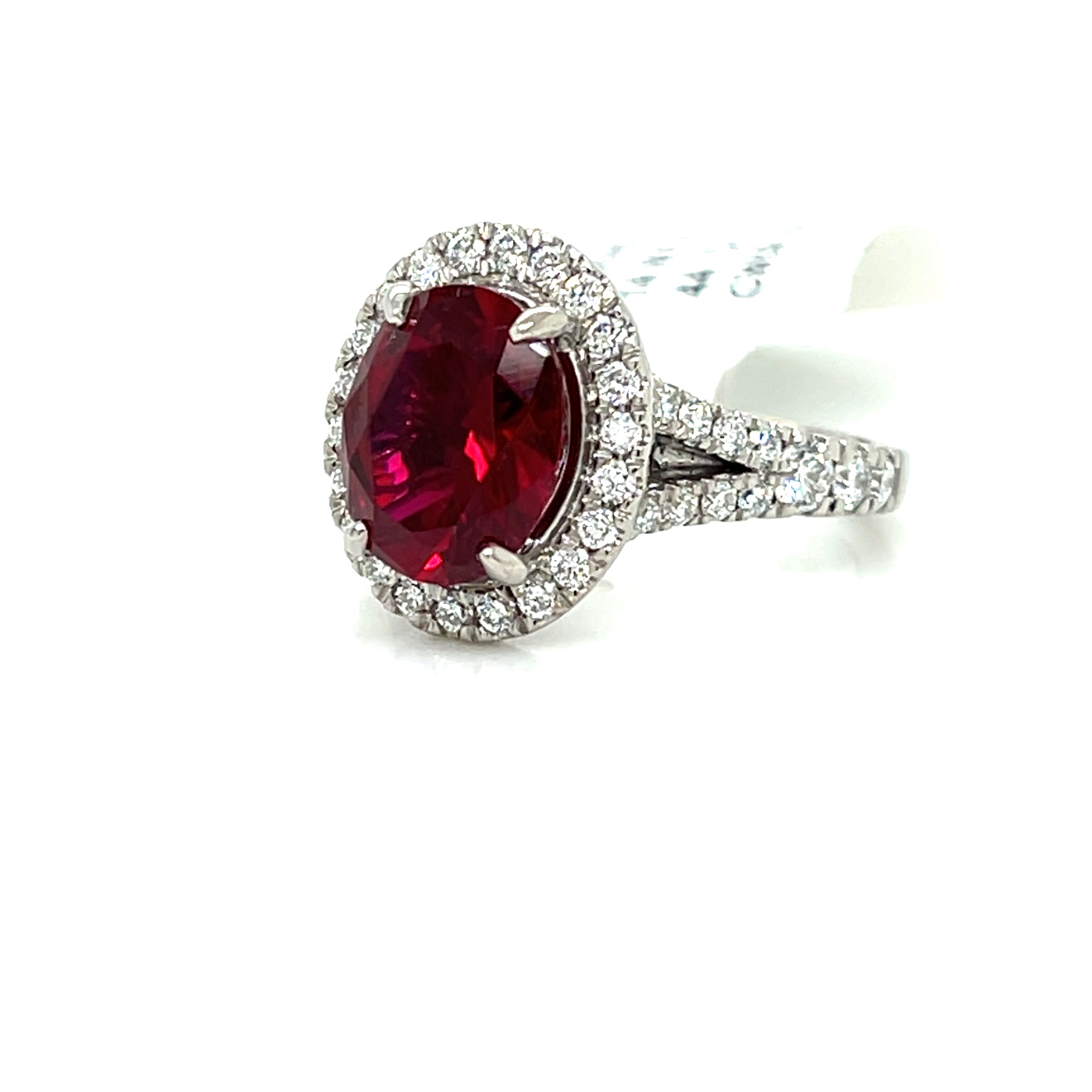 LAB GROWN RUBY AND DIAMOND RING
