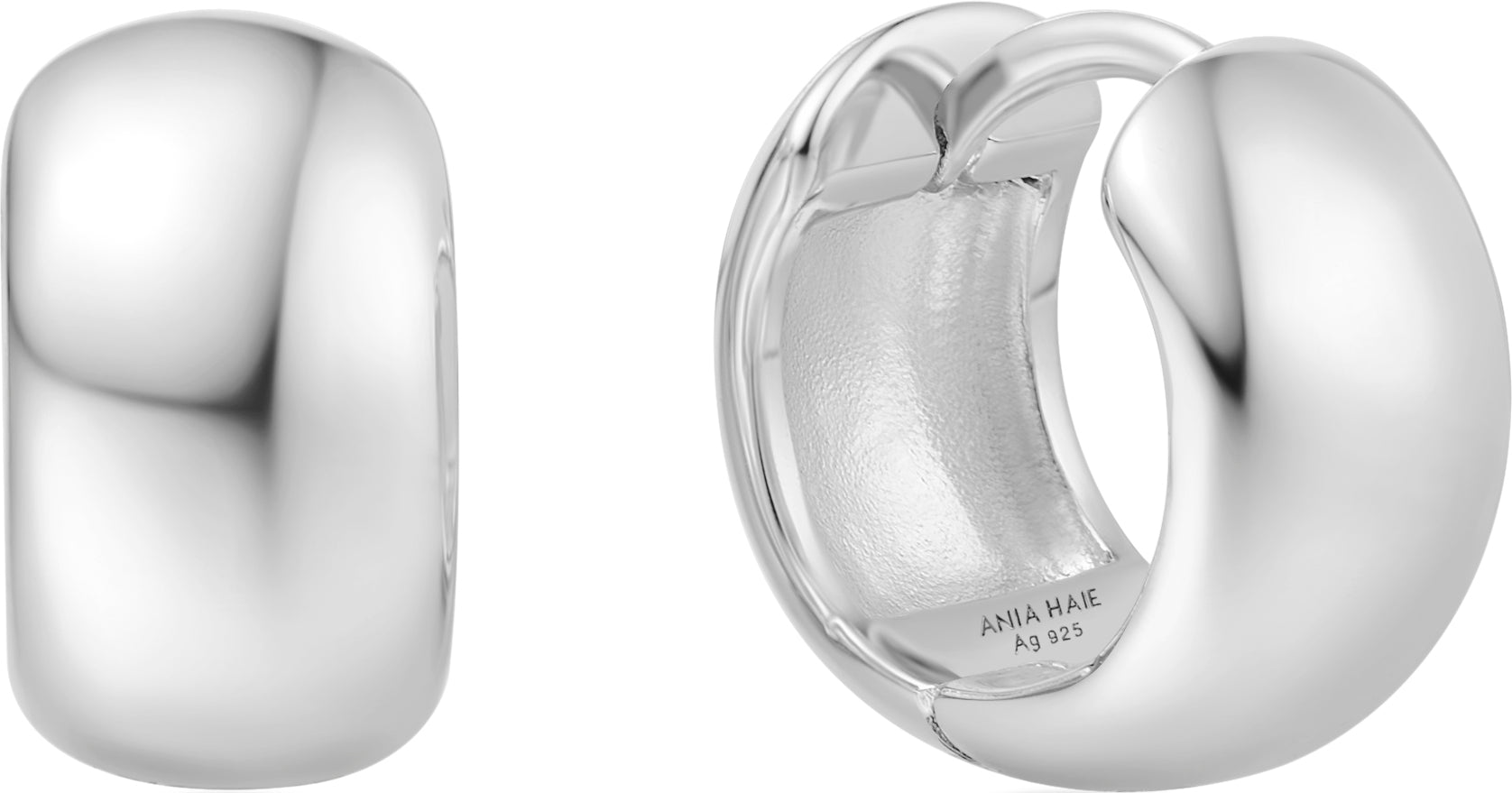 SILVER CHUBBY SMALL HUGGIE HOOP EARRINGS