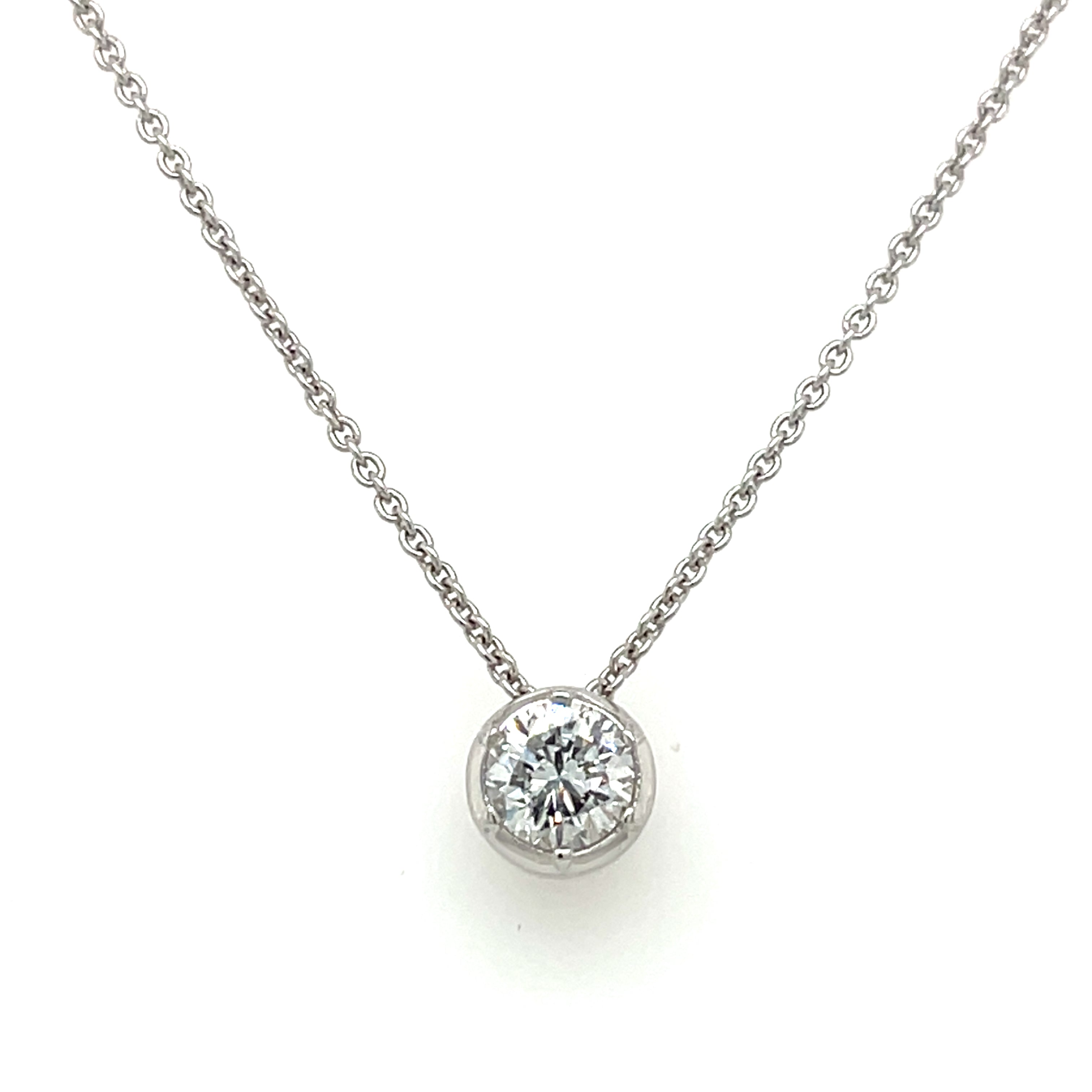 14K WHITE LAB GROWN DIAMOND PENDANT