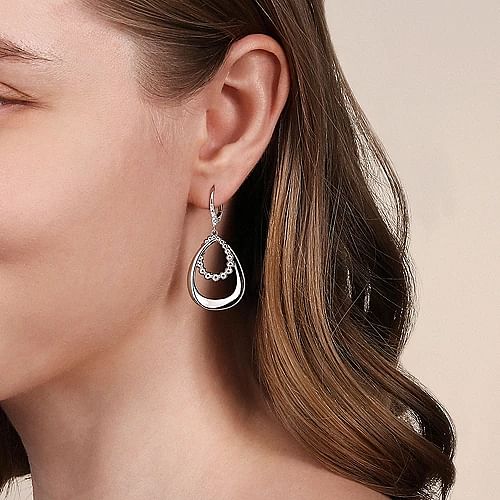 STERLING SILVER WHITE SAPPHIRE BUJUKAN DROP EARRINGS